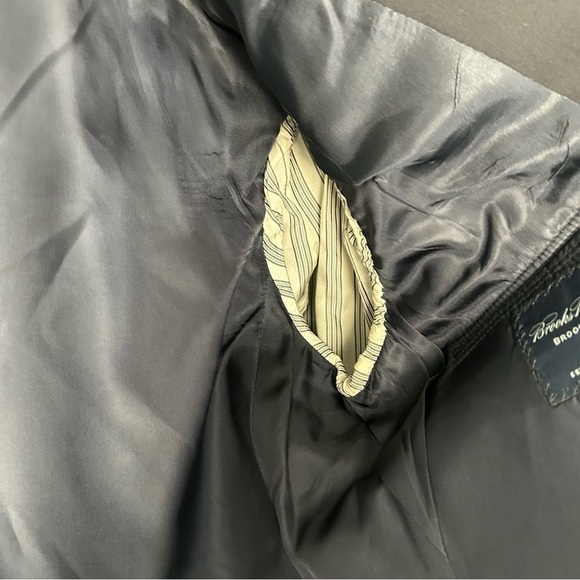 Vintage Brooks Brothers Black BrooksEase Wool Suit Blazer Jacket Size 40L - Picture 8 of 10